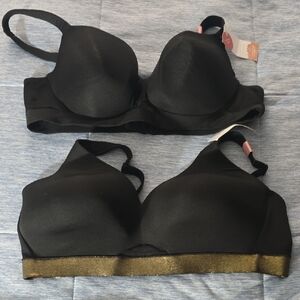 Cacique Black and Gold Bra Duo